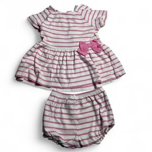 Janie and Jack Pink Striped Diaper Cover Set 6 to 12 Months
